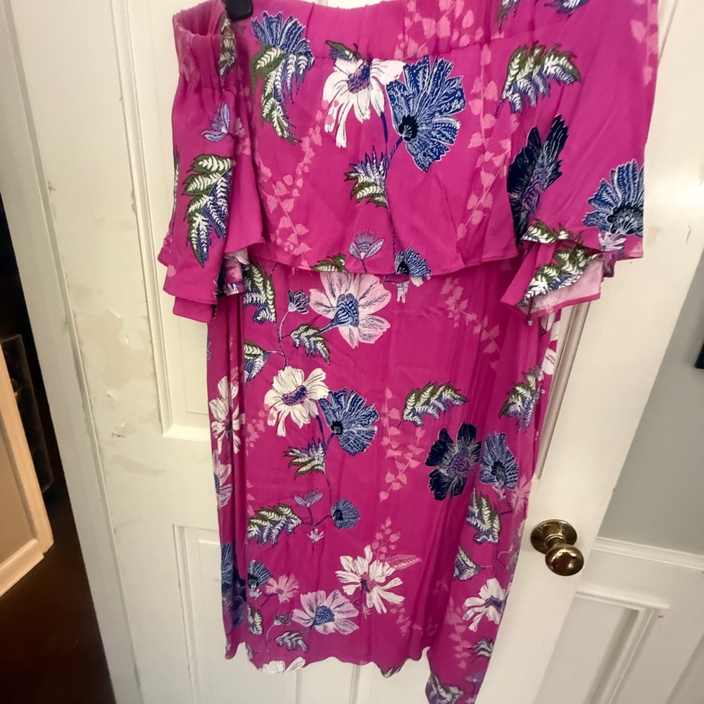 Floral Off-Shoulder Pink Dress